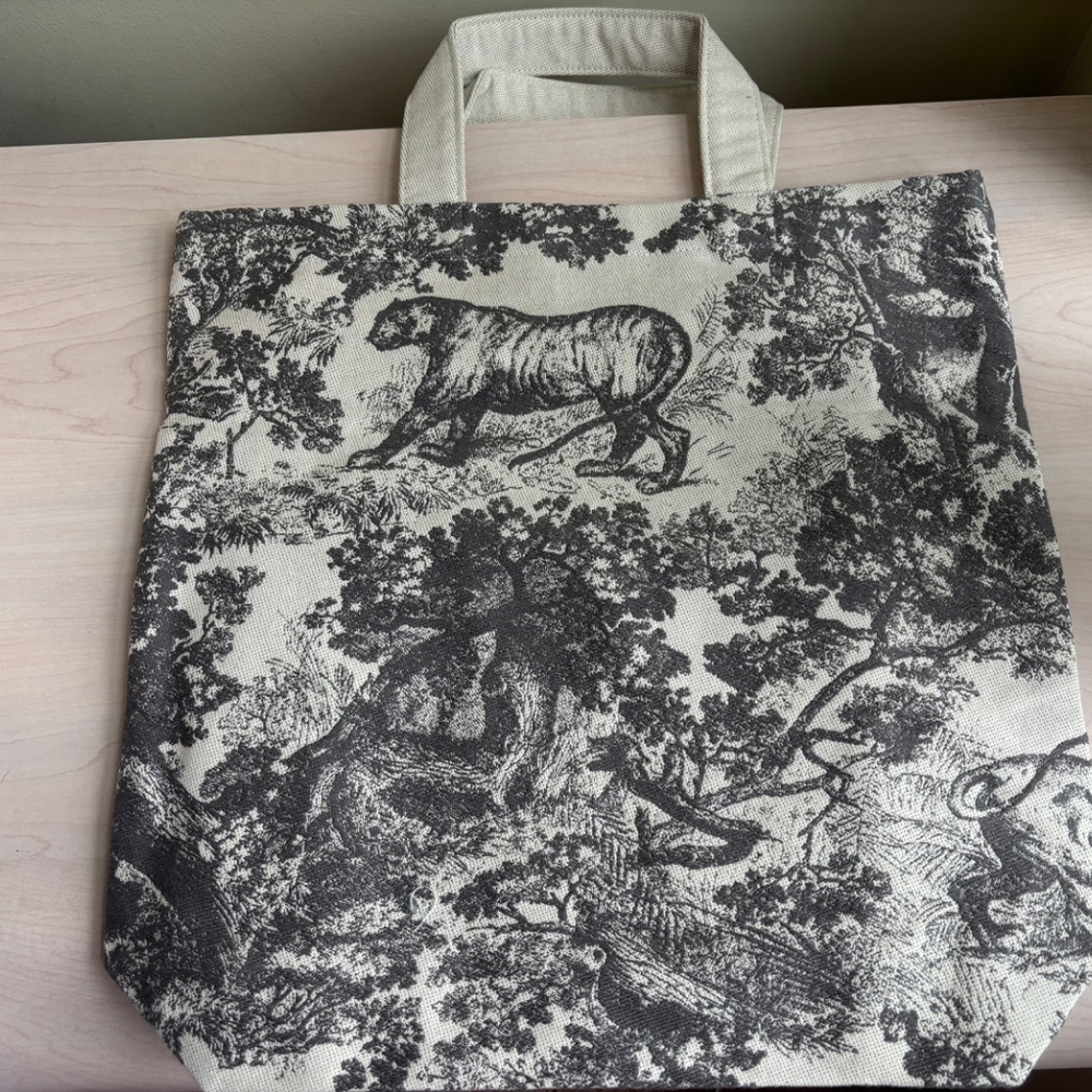 New Christian Dior Linen Like Printed Tote Bag Made in Italy - Picture 3 of 5
